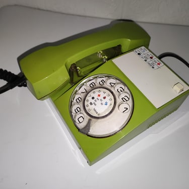 Vintage Telephone Iskra / Ata 31 Telephone / Iskra Yugoslavia / Vintage Home Decor / Original Iskra / Red and White Telephone / 70s 