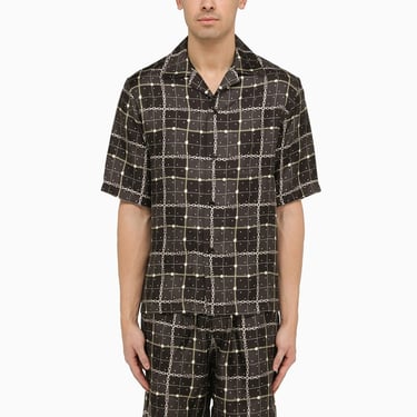 Amiri Black Silk Shirt With Print Men