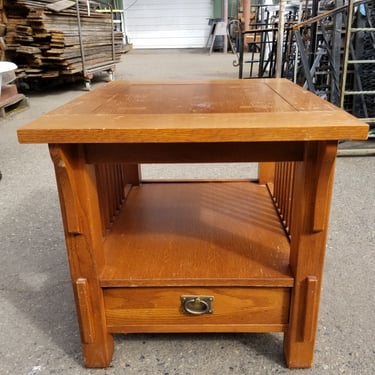 Veneered Side Table with Drawer 22W x 22.25H x  27D
