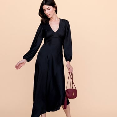 BETWEEN TEN Natasha Dress - Black Satin