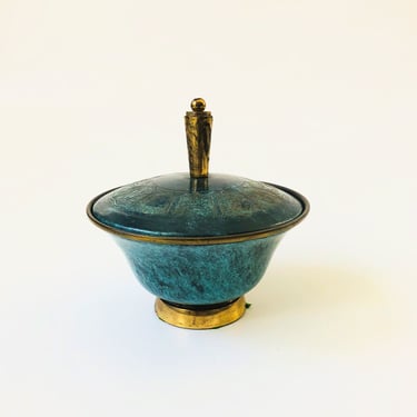 Mid Century Enamelled Brass Box Made in Israel 