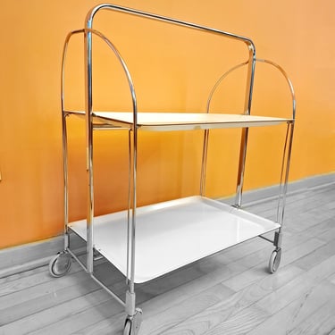 Gerlinol Trolley Folding Bar Cart Vintage Serving Cart 1960s Made in Germany 