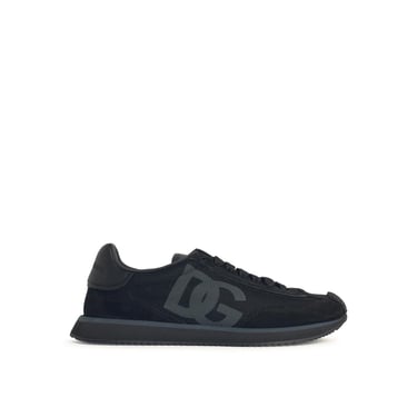 Dolce &amp; Gabbana 'Cushion' Black Leather Blend Sneakers Men