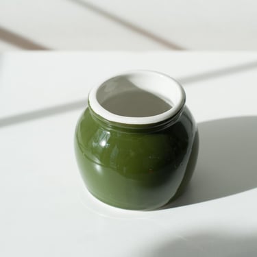 Vintage Small Olive Green Stoneware Jug 