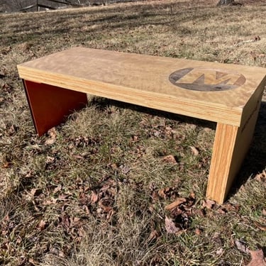 45x18x17" tall wood and metal bench
