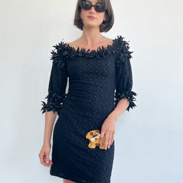 Ann Fontaine Ribbon Trimmed Crochet Dress (S)