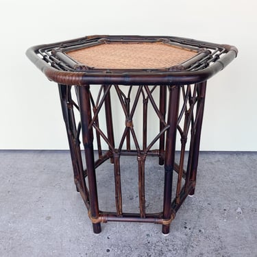 West Indies Style Rattan Side Table