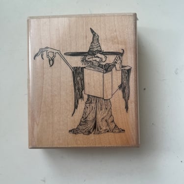 Vintage 90s Rubber Block Stamp “ Mordred” Wizard Theme By Mostly Animals New 