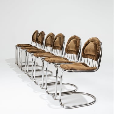 SET DE 6 CHAISES GASTONE RINALDI, 1970s