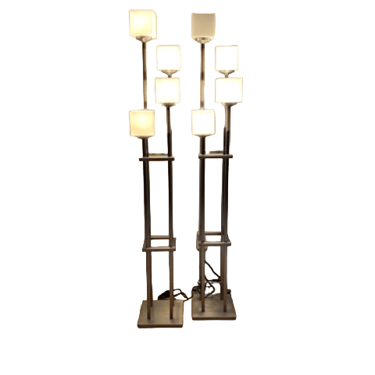 Light Tree Brushed Stainless Steel 4-Light Torchiere Floor Lamps AW159-8