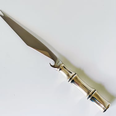 Vintage Tiffany &amp; Co Sterling Bar Knife, &quot;Bamboo&quot; Pattern