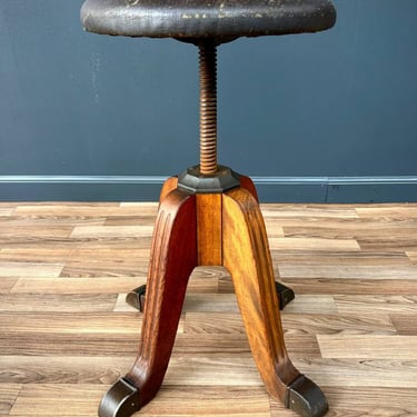 Antique Duncan Phyfe Style Adjustable Piano Stool, c.1930’s 