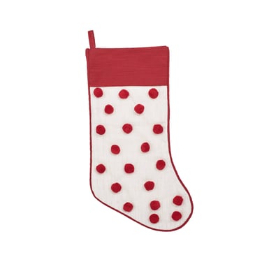 Red Dot Tufted Stocking