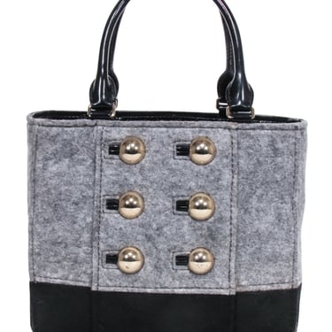Kate Spade - Grey &amp; Black Double Breasted Button Front Handbag