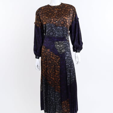 Lace Print Silk Top &amp; Skirt Set