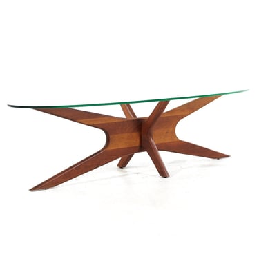 Adrian Pearsall for Craft Associates Mid Century Jacks Walnut Surfboard Coffee Table - mcm 