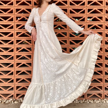 Picnic At Hanging Rock Cream Gunne Sax Maxi