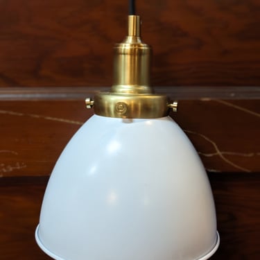 Madison White and Brass 8 Inch Pendant Light