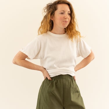 Vintage 20-26 Waist Cotton Poplin Pleat Green Fatigue Shorts | Army Shorts | Boxers | Summer Pajamas XS 