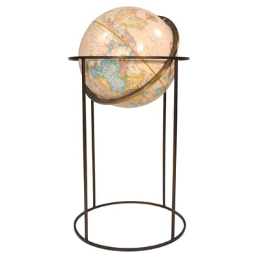 Brass World Globe in the Style of Paul McCobb 