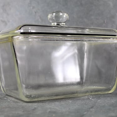 1950s Covered Refrigerator Dish for Casseroles or Loaves - 7 1/2" x 5" x 3 1/2" 