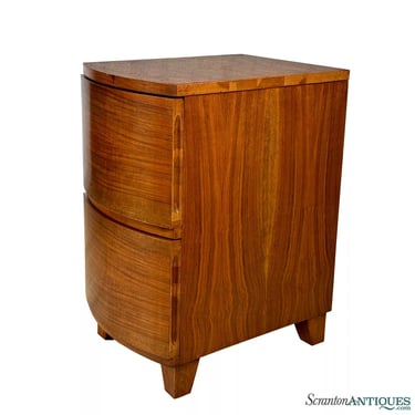 Mid-Century Modern Walnut Sculptural Curved End Table Nightstand