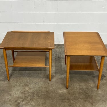 Morganton Mid-Century Modern Walnut End Table / Nightstand ~ A Pair 