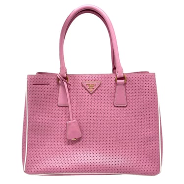 Prada Pink Perforated Top Handle Bag