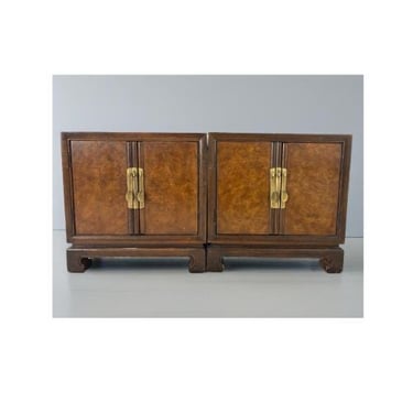 Customizable A Pair of Drexel Heritage Tai Ming Collection End Tables with Drawers/Bedside Tables/ End Tables/In the Color of Your Choice! 