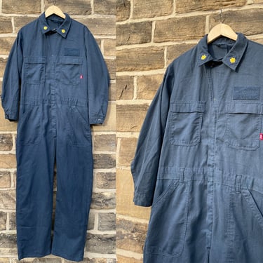 Vintage U.S. Navy Blue Coveralls - Military Boilersuit Overalls 