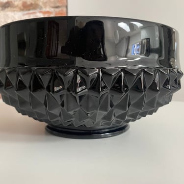 Indiana Glass Black Hobnail Bowl 