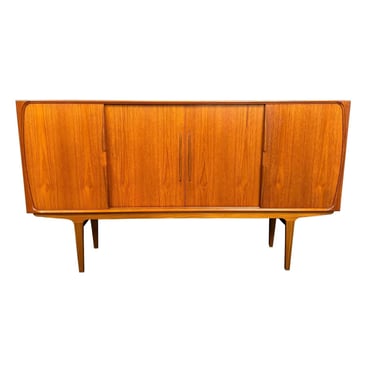 Vintage Danish Mid Century Modern Teak Tall Credenza 