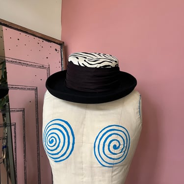 VTG 90s Wool Zebra Print Whittall and Shon hat 