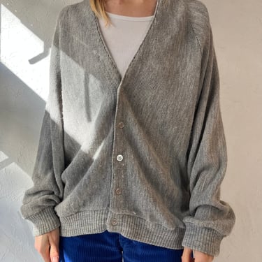 80s 'Jantzen' Gray Acrylic Cardigan / Large 