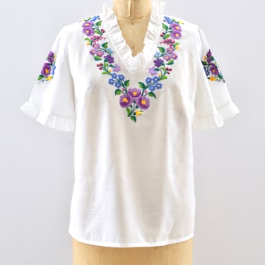 70's Embroidered Blouse