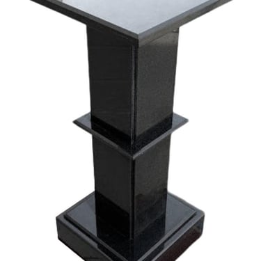 Modernist Black Granite Square Pedestal 