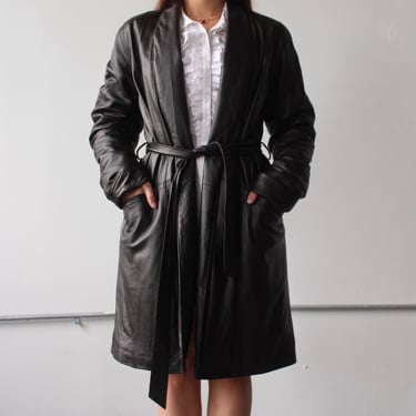 2000s Softest Belted Leather Coat