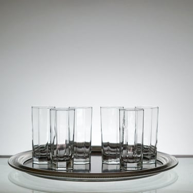 Vintage Octagonal Juice glasses, set of 6 retro cocktail glasses, Small cocktails, New Years Eve Party 