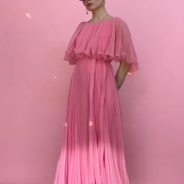 VTG 60s Jack Bryan Pink Pleated Dress 