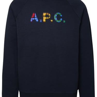 A.P.C. Uomo Shaun Blue Cotton Sweatshirt