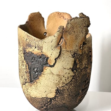 Tom Phardel Large Studio Pottery Abstract Modern Stoneware Vessel 1980s 