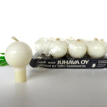 Vintage Box Set Of 12 Juhava Oy Small Ivory Ball Candles By Timo Sarpaneva From Finland 