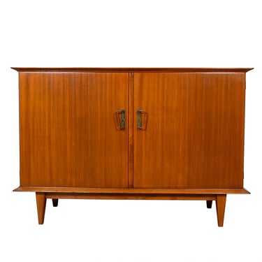 1950’s European Bar | Storage Cabinet in Walnut w. Brass Pulls