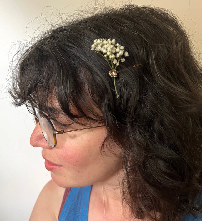 Handmade Flower Holder Bobby Pin Wildflower Hair Pin Flower Holder Bridal Hair 