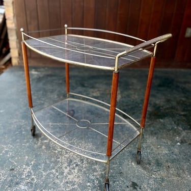 Vintage Tea Cart Trolley Drink Bar Barware Rolling Table 