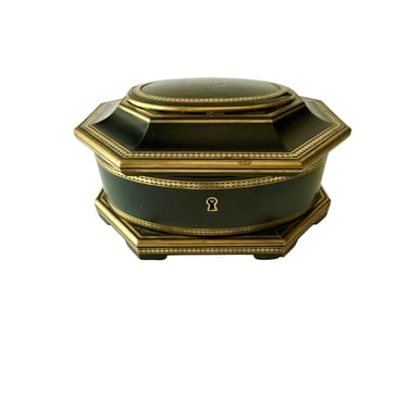19th C. French Tahan Paris Ebony and Brass Jewelry Box. 