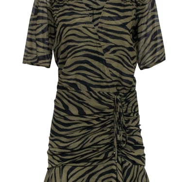 Veronica Beard - Olive Green Tiger Stripe Dress Sz 8