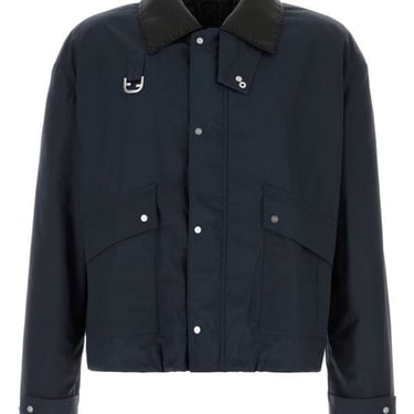 Fendi Men Navy Blue Cotton Blend Jacket