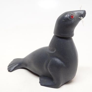 Vintage 1940's German Walrus Nodder, Antique Souvenir of Punta Arenas Chile, Made in West Germany 