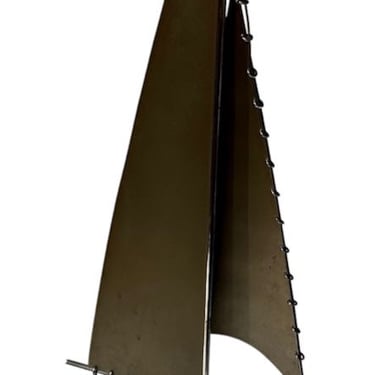 Art Deco Sailboat Model Mixed Metals and Wood